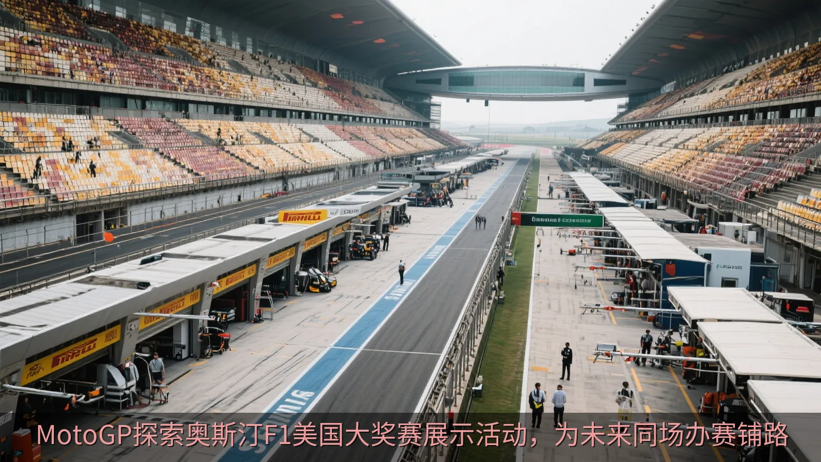 大型赛车场维修区与赛道全景